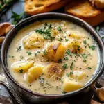 Hearty Cheddar Garlic Herb Potato Soup Recipe