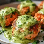 Salmon Balls with Creamy Avocado Sauce