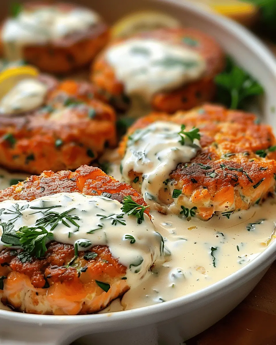 Salmon Patties with Creamy Lemon-Garlic Sauce: Easy and Delicious