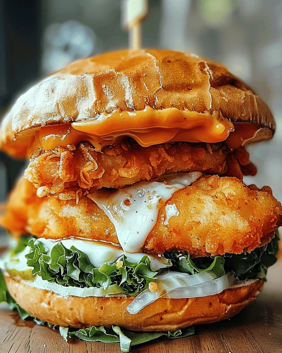 Crunchy Fried Cod Fish Sandwich with Turkey Bacon Delight