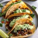 Crispy Baked Ground Turkey Tacos with Avocado Sauce