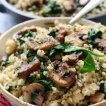Low Carb Mushroom & Spinach Cauliflower Rice