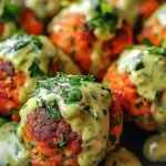 Salmon Balls with Creamy Avocado Sauce